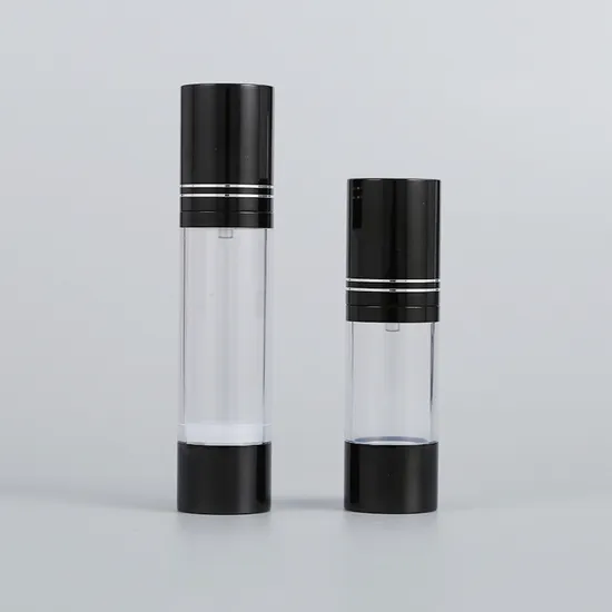 15 30 50 Bright Black Skin Care Airless-Flasche Schwarz Transparent als Material Kosmetikverpackung